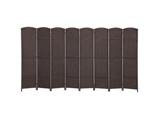 Aosom Folding Room Divider Screen 8 Panel 5.6 ' Tall Privacy Screen Freestanding Room Partition for Home Office, Brown