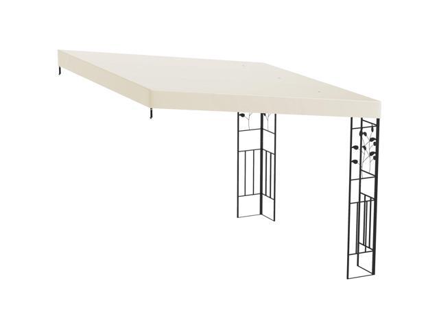 Aosom 10' x 10' Outdoor Pergola Canopy, Metal Patio Canopy with Drainage Holes for Backyard, Garden, Cream White