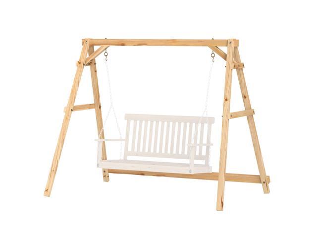 Aosom 770lbs Porch Swing Frame, Heavy Duty A-Frame Hanging Chair Stand Only with Reinforced Bars for Porch, Garden, Backyard