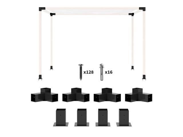 Aosom 8PCS Pergola Kit, Pergola Brackets with 3-Way & 4-Way Corner Brackets for 4'x4' (Actual 3.6'x3.6') Lumber