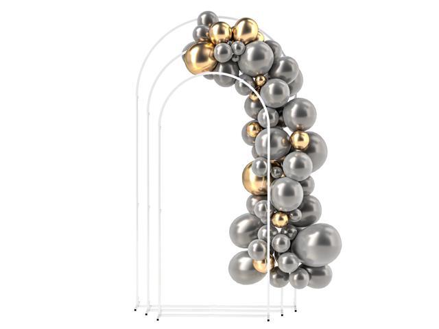 Aosom Metal Arch Backdrop Stand Set of 3, 7/6.5/6 ft Wedding Arch Frame, Balloon Backdrop Arch Stand Set for Birthday Party, Bridal Shower,...