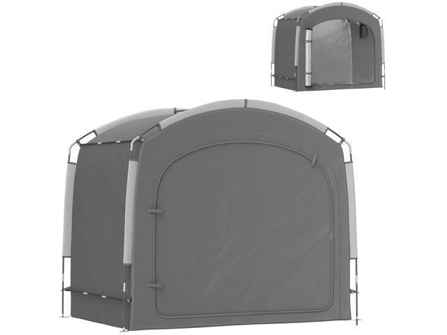 Aosom Bike Storage Shed Tent, Portable and Waterproof with 210D Oxford Fabric and Carry Bag for 3-4 Bicycles, Dark Gray