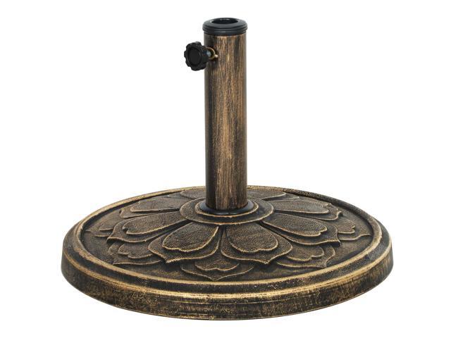 Aosom Round Patio Umbrella Base, 26 lbs Resin Outdoor Umbrella Stand Base, Patio Umbrella Stand for 1.3'/1.5'/1.9' Umbrella Poles for Outdoor,...