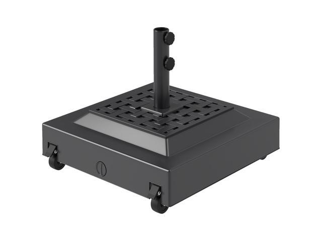 Aosom Outdoor Umbrella Stand Base with Wheels, Heavy Duty Patio Umbrella Base, Filled Up to 143lbs with Stand or 112lbs with Water, Patio Umbrella...