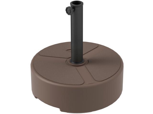 Aosom Round Patio Umbrella Base Holder, Heavy Duty Outdoor Umbrella Stand Base, Filled Up to 44lbs with Stand or 40lbs with Water for Garden,...