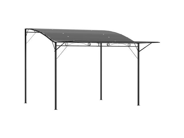 Aosom 10' x 8' Outdoor Pergola and Patio Gazebo for Garden, Camper, Deck, Doors and Windows, Dark Gray