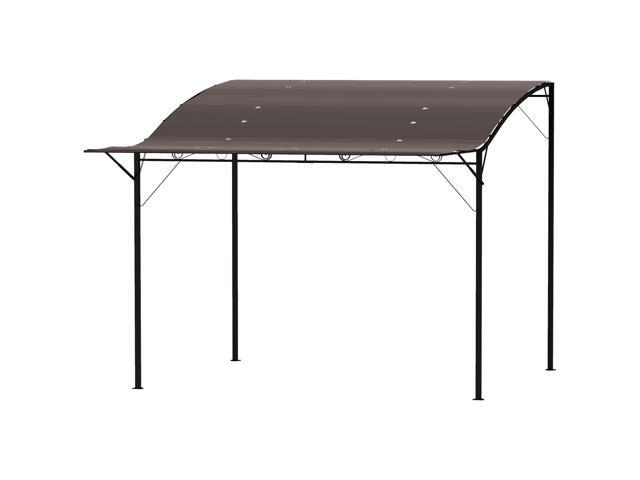 Aosom 10' x 8' Outdoor Pergola and Patio Gazebo for Garden, Camper, Deck, Doors and Windows, Brown