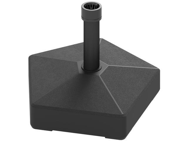 Aosom Patio Umbrella Base Holder, Heavy Duty Outdoor Umbrella Stand Base, Filled Up to 42lbs with Sand or 33lbs with Water for Garden, Poolside, Black