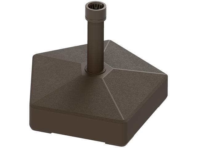 Aosom Patio Umbrella Base Holder, Heavy Duty Outdoor Umbrella Stand Base, Filled Up to 42lbs with Sand or 33lbs with Water for Garden, Poolside, Brown