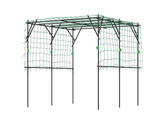 Aosom Garden Arch Trellis, 7.3 FT Tall Metal Plant Trellis Support with Climbing Net, Cucumber Trellis for Vegetables, Black