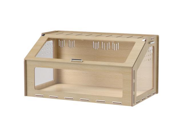 Aosom 39 inch Hamster Cage Habitat with Acrylic Window & Openable Top for Dwarf Hamster, Gerbil, Guinea Pig, Rat, Oak