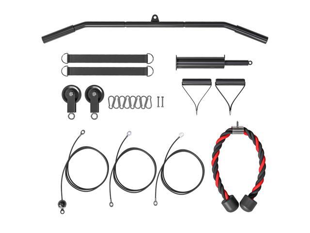 AosomSoozier Weight Cable Pulley System for Home Gym with Universal Loading Pin for LAT Pull Down, Biceps Curl Workout, Red