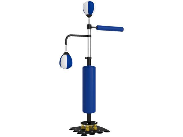 AosomSoozier 4.6'-6.7' Speed Bag Boxing Bag Stand, Reflex Bag Boxing Training Equipment, Speed Punching Bag, Blue