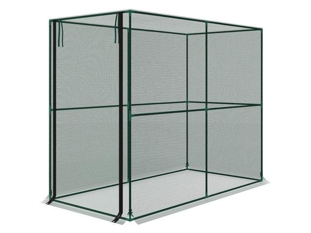 Aosom Crop Cage, Plant Protection Tent with Zippered Door, Plant Protector from Animals for Vegetables Flowers Fruits, Green