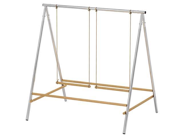 Aosom Chicken Perch for Coop, Chicken Roosting Bars with 2 Swings, Coop Accessories for Farm, Backyard, Silver