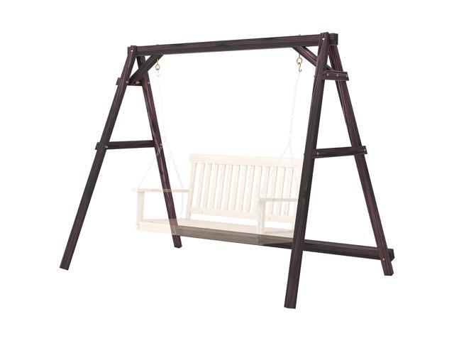 Aosom Porch Swing Frame, Heavy Duty A-Frame Hanging Chair Stand Only with Reinforced Bars for Porch, Garden, Backyard