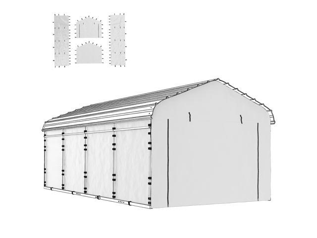 Aosom Carport Replacement Sidewall Panel for 10' x 15' Carports, UPF50+ Waterproof Replacement Side Wall Cover, White