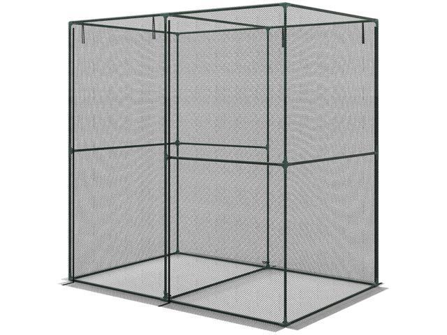 Aosom 6' x 4' x 6' Crop Cage, Plant Protection Tent with Zippered Doors for Vegetable Garden, Backyard, Black