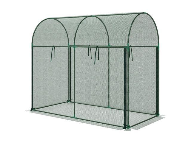 Aosom Crop Cage, 6' x 3' x 5' Large Plant Protection Tent with Zippered Door, Outdoor Garden Cage, Green