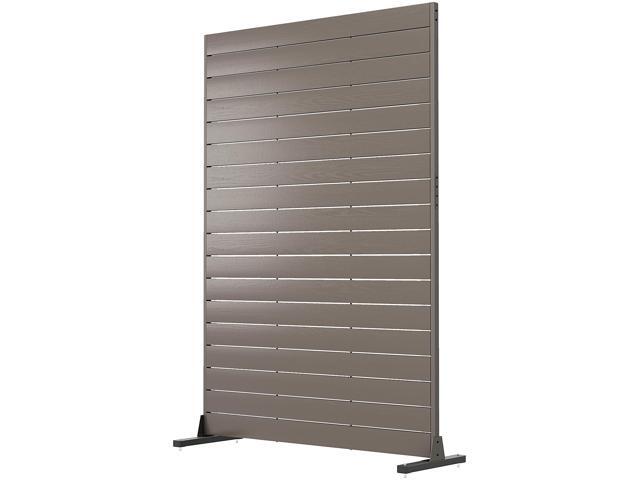 Aosom HDPE Outdoor Privacy Screen, 47.2'W x 68.5'H Decorative Privacy Fence Screen with Stand and 6 Panels, Brown