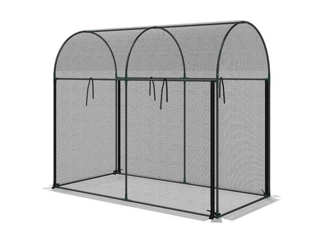 Aosom Crop Cage, 6' x 3' x 5' Large Plant Protection Tent with Zippered Door, Outdoor Garden Cage, Black