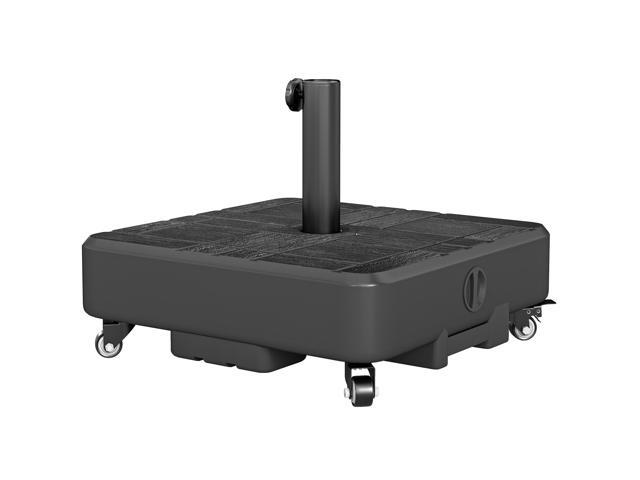 Aosom Patio Umbrella Base Outdoor Umbrella Stand with Wheels for 1.5'/1.9' Poles