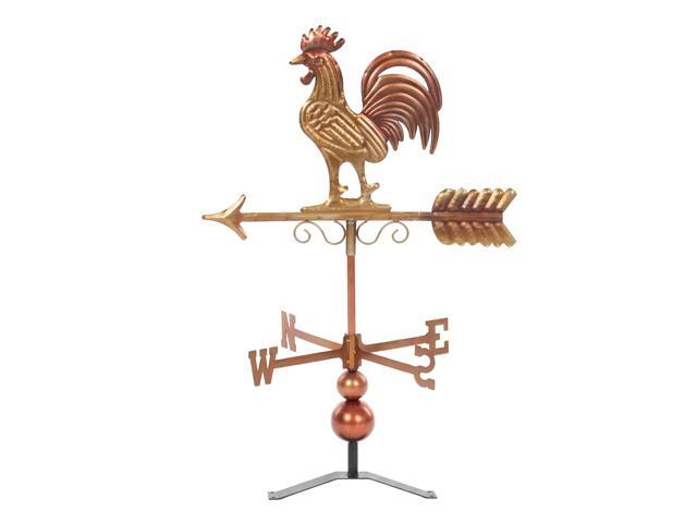Aosom Metal Rooster Weathervane, Roof Mount Wind Direction Indicator, Outdoor Weather Vanes