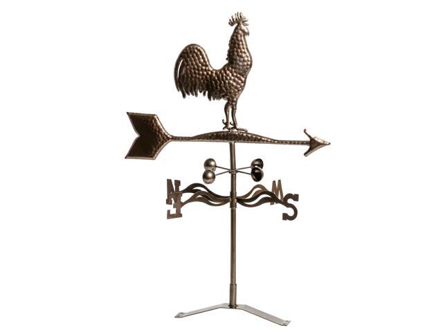 Aosom Metal Rooster Weathervane, Roof Mount Wind Direction Indicator, Outdoor Weather Vanes