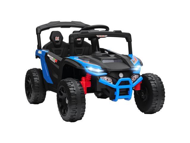 AosomQaba 12V Kids Ride On Truck, Battery Powered Electric UTV Vehicle with Rear Suspension, Remote Control for 3-5 Years, Blue