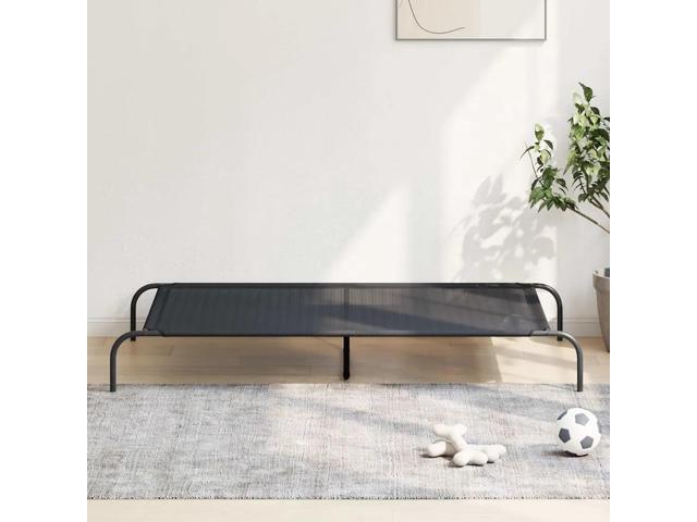 vidaXL Elevated Dog Bed Black 59.1'x35.4'x7.9' Textilene and Steel
