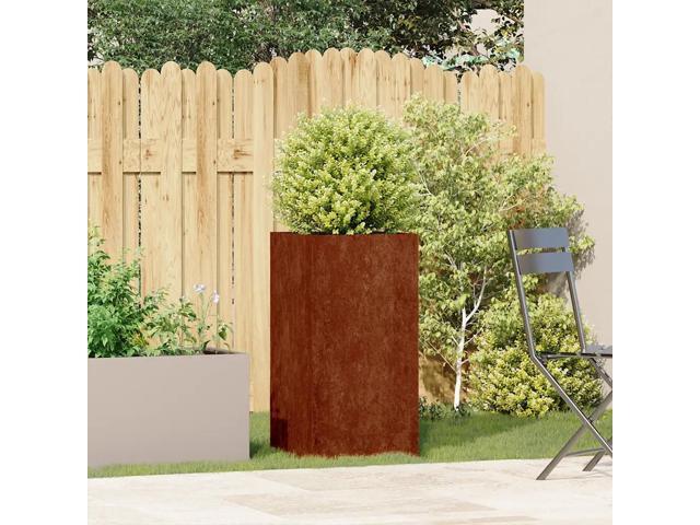 vidaXL Planter Rusty 15.7'x15.7'x31.5' Weathering Steel