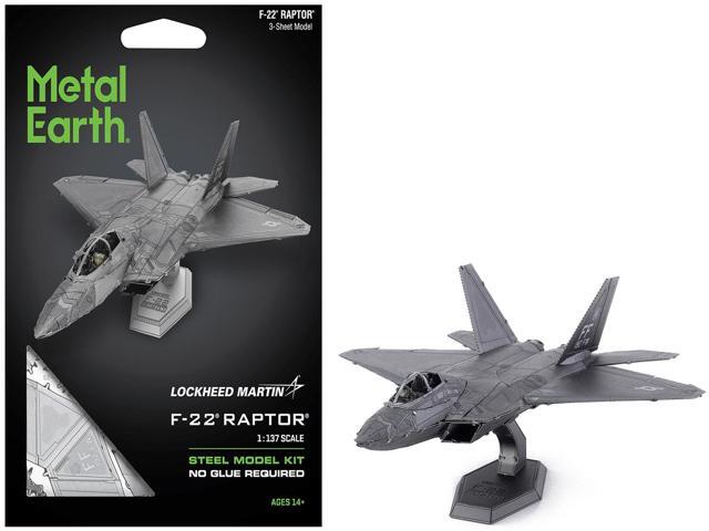 Model Kit Lockheed Martin F-22 Raptor Stealth Aircraft 'United States Air Force' (Moderate Difficulty) Steel Model by Metal Earth