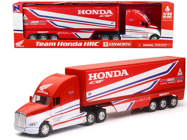 Kenworth Semi-Truck Red and White 'Team Honda HRC' 1/32 Diecast Model by New Ray