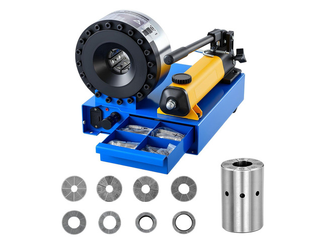 High Pressure Hydraulic Hose Crimper, Manual Hose Crimping Tool with 8 Dies & 0.24'-1.1' Crimping Range, Suitable for Low & High-Pressure Oil...