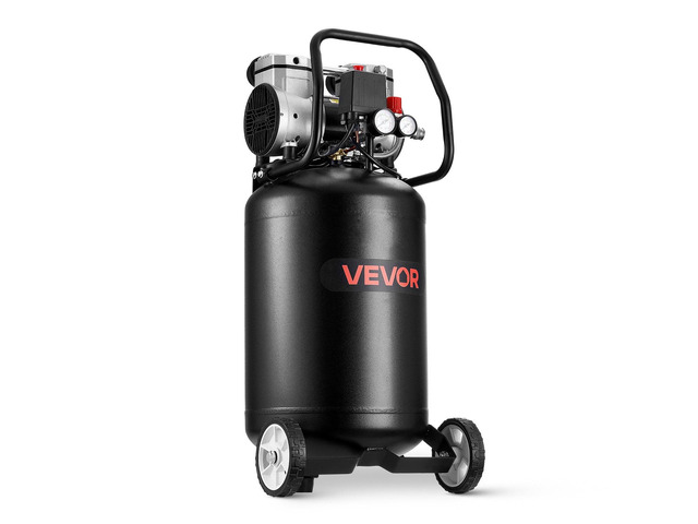 VEVOR 10-Gallon Air Compressor, 2HP 4.8 SCFM at 90PSI, Max 125PSI Pressure Oil-Free Air Compressor Tank, Portable on Wheels for Auto Repair, Tire...
