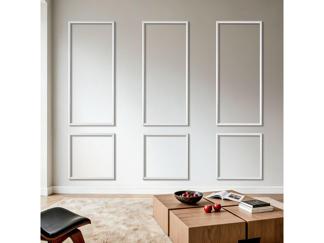 VEVOR Wall Molding 3 Pack, Wainscoting Panels Kit, Lightweight Paintable Polystyrene, Easy to Install, Waterproof Accent Wide Profile Trim for...