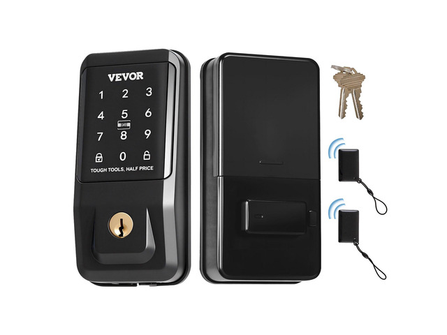 VEVOR Keyless Entry Door Lock, Touchpad Electronic Deadbolt with IC Card, Customizable User Codes, Keyed Entry, Auto Lock, Anti-Peeking Password,...