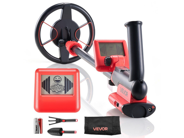 VEVOR Metal Detector, 6', Lightweight Metal Detector with LCD Display, IP68 Waterproof Search Coil, Adjustable 22.8'-33.8' High Accuracy Gold...