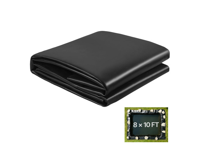 VEVOR 8 x 10 ft Pond Liner, 45 Mil Thickness, EPDM Rubber Material Fish Pond Liner for Outdoor Ponds, Easy to Cut, Durable & Leakproof, for Water...