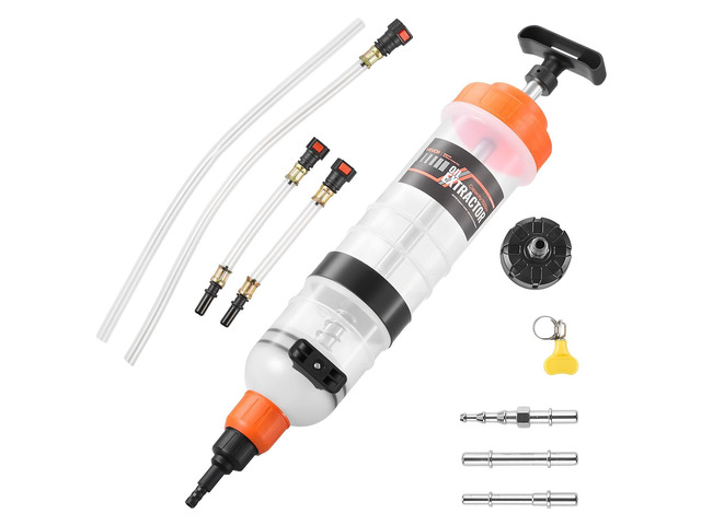 VEVOR 1500CC Fluid Extractor, Manual Automotive Fluid Pump Extractor, Oil Syringe with Long Hose and Extension Tubes Easy Oil Change, Suction Pump...
