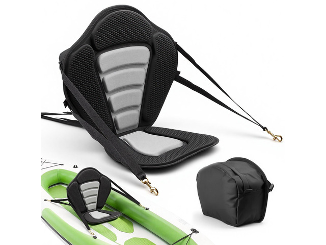 VEVOR Kayak Seat, 1 Pack 0.5' Thick, Universal Paddle Board Seat with Back Support, Sit-on-Top Soft Padded Cushion with Storage Bag & Adjustable...