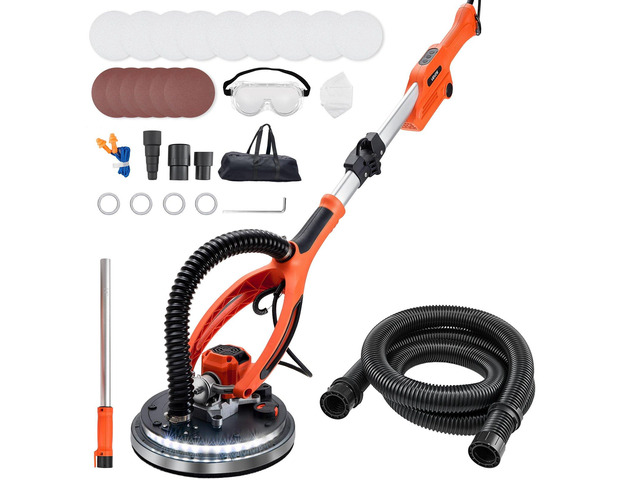 VEVOR Drywall Sander, 950W Electric Drywall Sander, Popcorn Ceiling Removal Tool with 7 Variable Speed 1000-2300 RPM, Double-Deck LED Light,...