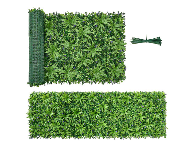 VEVOR Artificial Plant Wall, 40 x 120 in Artificial Boxwood Panels, Sun Protection Greenery Backdrop Privacy Hedge Fence, Fake Grass Screen for...