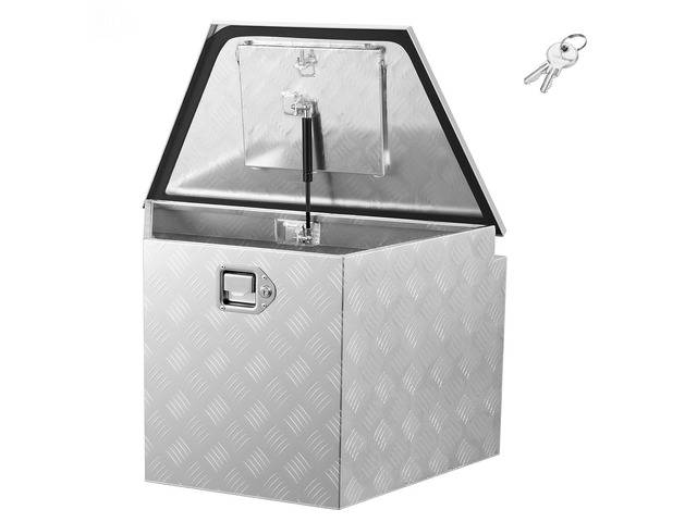 VEVOR Trailer Tongue Box, 33' x 19' x 18' Aluminum Trailer Tongue Tool Box, Heavy Duty Storage Organizer with Lock and Keys, Utility Tool Chest for...