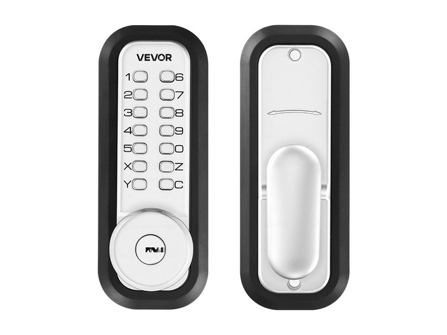VEVOR Mechanical Keyless Entry Door Lock, 2.0 Code Upgrade, 4-7 Digits Code, Single-Sided Push Button Combination Mechanical Keypad Door Knob, Auto...