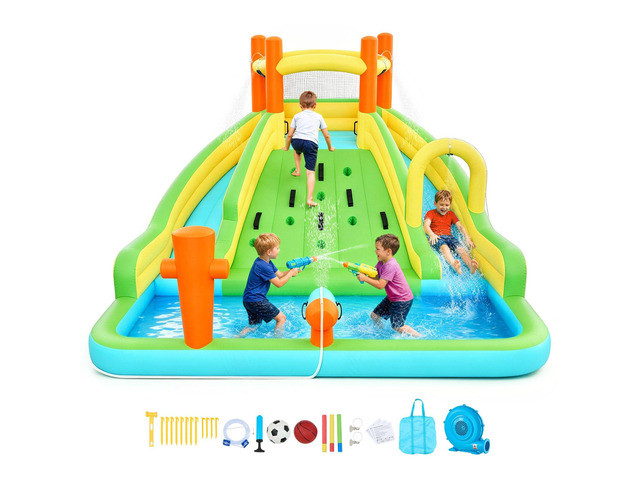 VEVOR Inflatable Bounce House, 13.3 x 11.4 x 8.4 ft Inflatable Bounce House Water Slide, Bouncer Castle with Climbing Wall, Double Tall Slides,...