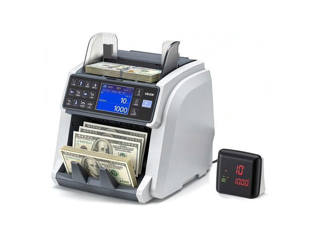 VEVOR Money Counter Machine, Mixed Denomination Bill Cash Counter with CIS/UV/MG/IR/DD/DBL/HLF/CHN Counterfeit Detection, Multi-Currency Support, ...