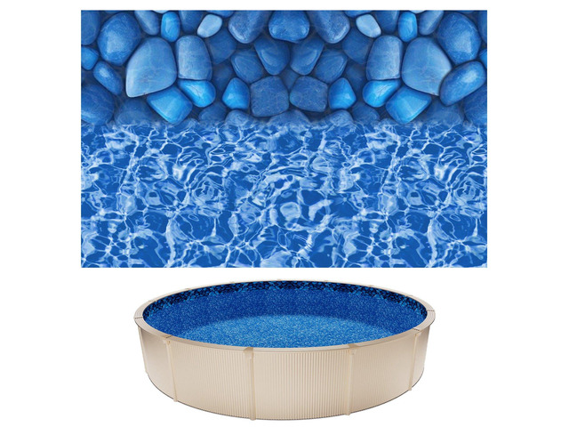 VEVOR 24ft Pool Liner, Round UniBead Swimming Pool Liner for 52 in Wall Height, Premium Vinyl, Easy Install with Leak-Proof Patches, Designed for...