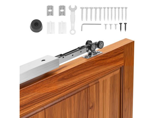 VEVOR Sliding Pocket Door Hardware Track Kit, 44.69' Pocket Door Track Kit with Soft Close Mechanism for Smooth and Quiet Sliding, Easy to Install,...