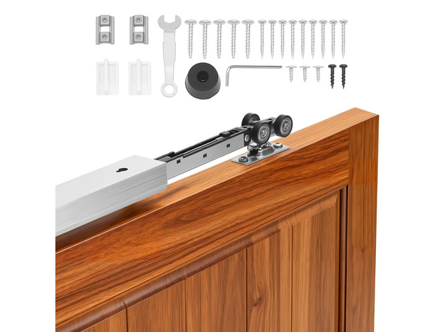 VEVOR Sliding Pocket Door Hardware Track Kit, 56.73' Pocket Door Track Kit with Soft Close Mechanism for Smooth and Quiet Sliding, Easy to Install,...